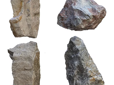 Collection Of Natural Stone And Wood Samples With Various Textures And Colors 3d model