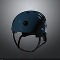 Blue Ventilated Sports Safety Helmet With White Graphic Design For Skateboarding And Cycling