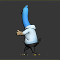 Blue Game Movie Character In White Outfit With Bandaged Arms Standing On Yellow Substance
