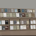 Modern Bookshelf Design With Multiple Layers And Colorful Organized Books 3d model