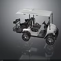 Modern White Golf Cart With Stylish Canopy Black Seats And Sleek Black Wheels