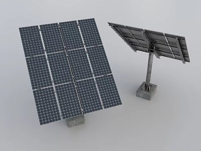 Home Solar Energy Electrical Appliances With Flat And Tilted Panel Mounting Brackets 3d model