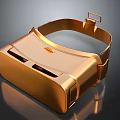 Golden VR Headset With Sleek Design And Adjustable Strap For Electronic Use