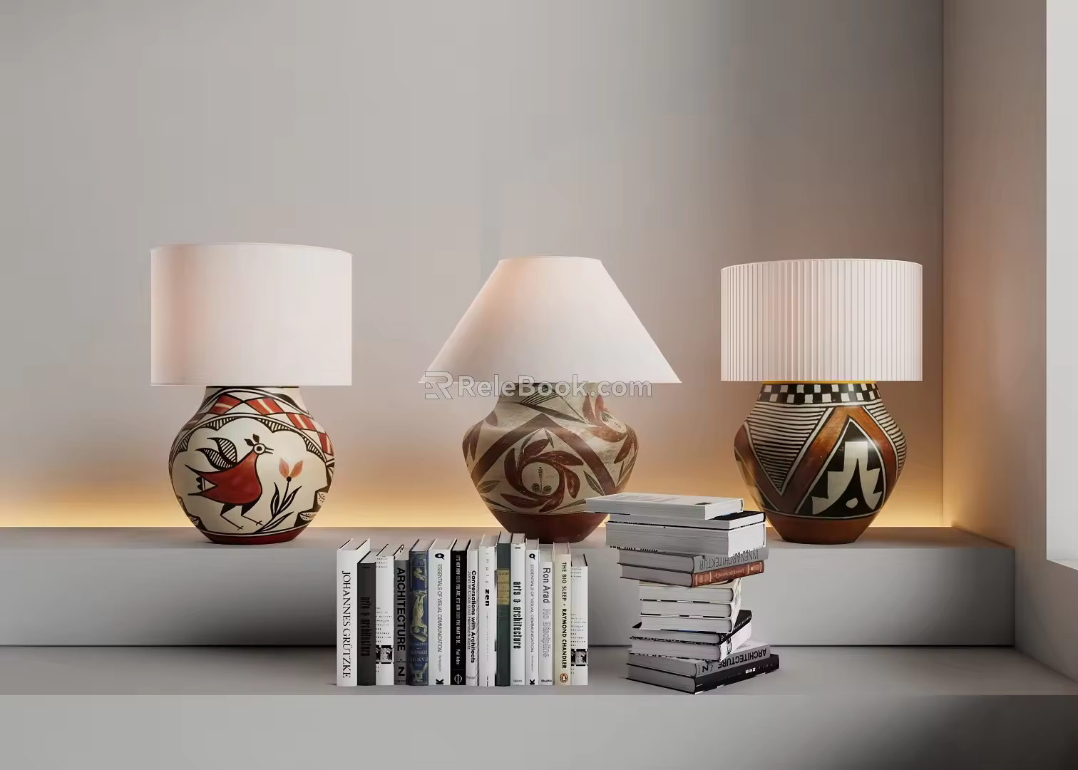 Modern Table Lamp Pottery Pot Table Lamp Art Ornaments Table Lamp 3d model
