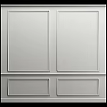 Elegant White Paneled Wall With Two Sections And Decorative Frame Lines For Modern Interior 3d model