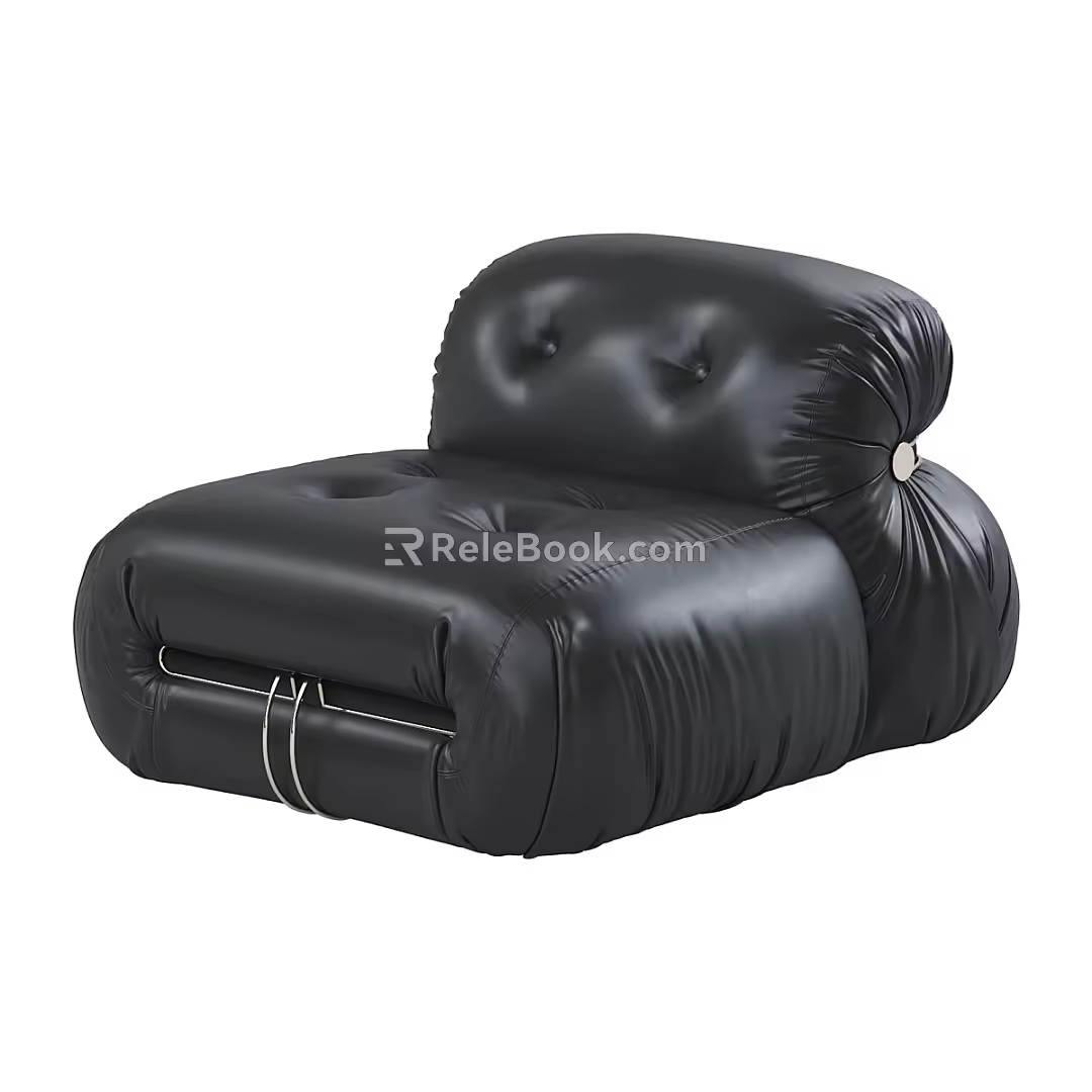 Modern Simple Single Sofa 3d model