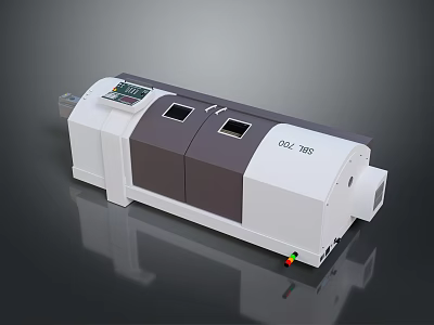 QCL 7600 Industrial Device With White Gray Body Display Screen And Dual Windows 3d model