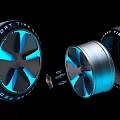 Sport Tires With Blue Glowing Hub Modern Design And Decomposed Structure