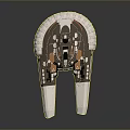 Futuristic Spaceship Model Featuring Symmetrical Pointed Structures Mechanical Details And Reflective Surface 3d model