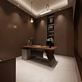 Elegant Tobacco And Alcohol Store Interior With Wooden Display Shelves Marble Backdrop And Front Counter