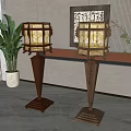 Floor lamp combination 3d model