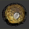 Golden Wrapped Chocolate Ball with Brown Paper Cup and Small Tag on Top