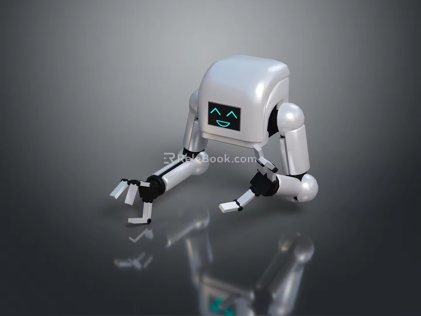 Industrial Robot Single Wheel Robot Double Wheel Robot Assistant Small Robot 3d model