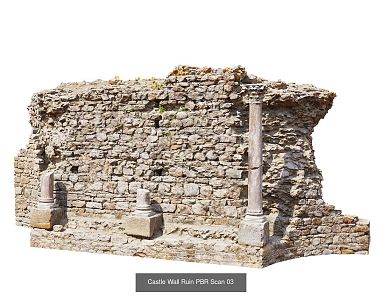 Stone Brick Ruins of City Wall Ruins 3d model