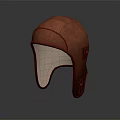 Classic Leather Pilot Hat With Ear Flaps And Soft Lining Design 3d model