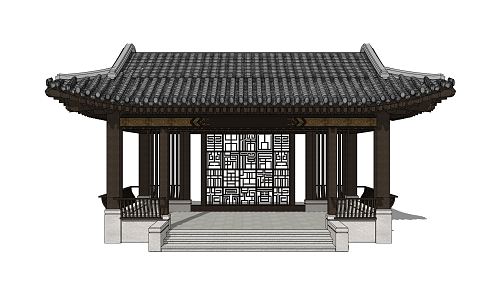 Chinese-style pavilion gallery frame landscape pavilion leisure pavilion corridor shaped frame rest frame flower stand pavilion structure 3d model