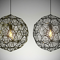 Industrial LOFT chandelier creative chandelier 3d model