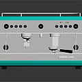 Turquoise Smeg Espresso Machine Stylish Kitchen Appliance With Control Panel And Milk Frother