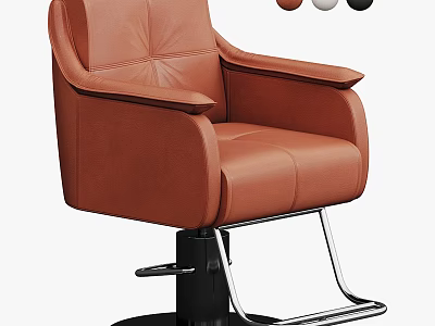 Comfortable Modern Brown Leather Massage Chair With Metal Base And Recline Function 3d model