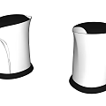 Two Modern White Electric Kettles As Sleek Household Appliances For Daily Use