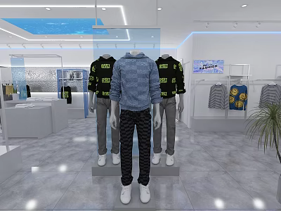 Modern Clothing Store Fashion Men's Clothing Store 3d model