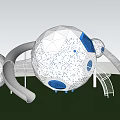 Spherical Design Outdoor Playground Equipment With Slides And Green Grass Area