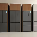 Modern Fridge Freezers With Wooden Top Panels And Dark Light Color Designs