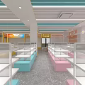 Modern Retail Store Interior With Colorful Counters Display Shelves And Bright Lighting