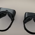 Black Virtual Reality Headset Gear VR Design With Comfortable Straps 3d model