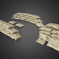 Stacked Sandbags Arranged As Sports Equipment For Training And Fitness Use