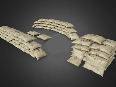 Stacked Sandbags Arranged As Sports Equipment For Training And Fitness Use 3d model