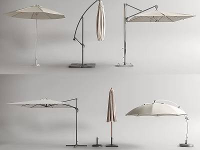 Outdoor Sunshades With Various Modern Designs Adjustable Stands And Foldable Features 3d model