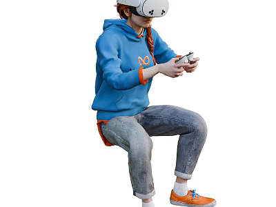 Console Game Store Featuring VR Headset Gaming Controller And Player Experience 3d model