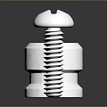 Metal Fasteners Collection Featuring Cylindrical And Round Head Screws On Reflective Surface