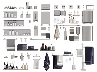 Various Essential Washing Daily Necessities Home Products for Daily Use Collection 3d model