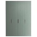 Modern Gray Wardrobe With Herringbone Pattern Doors And Metal Handles Design 3d model