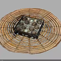 Colorful Assorted Chocolates in Decorative Box on Round Woven Tray
