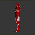 Iron Man Red And White Armor In Standing Pose With Gray Background 3d model