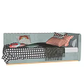 Soft Kids Bed With Green Velvet Upholstered Headboard Polka Dot Blanket And Rainbow Pillows