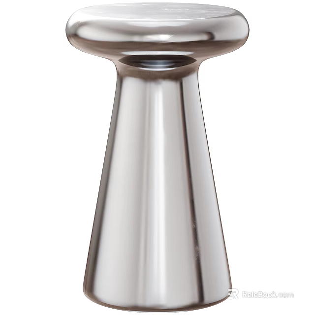 Modern Stainless Steel Coffee Table Featuring Conical Base And Contemporary Sleek Design 3d model 