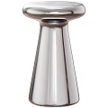 Modern Stainless Steel Coffee Table Featuring Conical Base And Contemporary Sleek Design