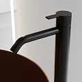 Modern Brown Ceramic Washbasin Design With Black Metal Frame And Sleek Shape