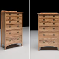 Classic Solid Wood Chest of Drawers Featuring Multiple Storage Drawers and Metal Handles