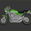 Green Vintage Motorcycle With Black Seat And Shiny Exterior Design