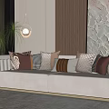 Modern double sofa multiplayer sofa 3d model
