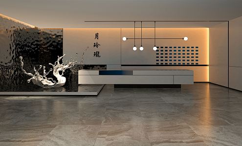 Modern Front Desk 3d model