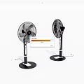 Modern Black Standing Air Conditioner Fan Design With Stable Base And Power Cord
