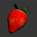 Fresh Juicy Bright Red Strawberry With Green Leaves And Yellow Seeds