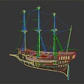 Modern Sailing Cartoon Sailing 3d model