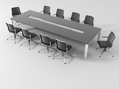 Modern Conference Table and Chair Conference Table and Chair Combination model